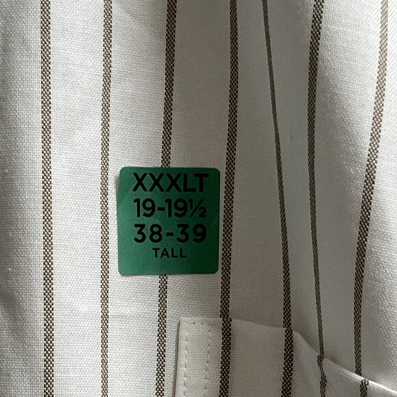 Stafford Shirt Men XXLXT Brown Striped Button Down Coolmax Office Career Preppy - Picture 3 of 9